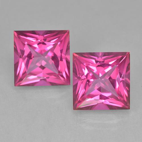 Deep Magenta Topazio mistico Gem - 6.5ct Taglio Princess (ID: 499711)