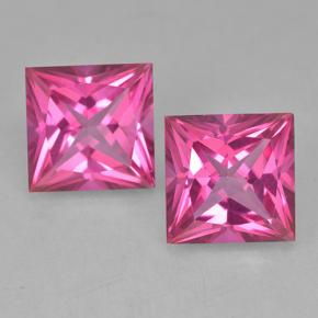 Rosa hot Topazio mistico Gem - 6.5ct Taglio Princess (ID: 499714)