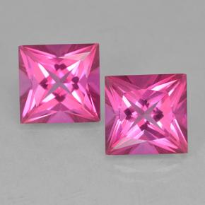 Deep Magenta Topazio mistico Gem - 6.2ct Taglio Princess (ID: 499716)