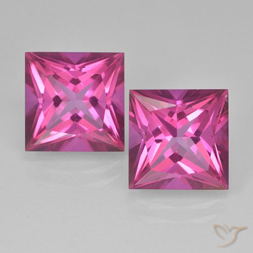12.52 ct Pink Mystic Topaz, 10 x 10 mm Princess Cut From Brazil, Photo A