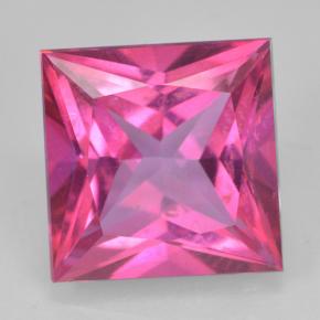 Rosado oscuro medio Topacio Místico Gema - 5.9ct Corte Princesa (ID: 500371)
