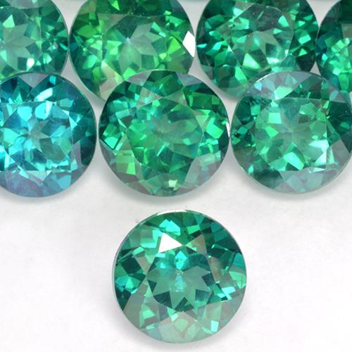 6.57 ctw Green Mystic Topaz Gemstones, Mystic Topaz Gems in Round Facet Shape for Sale.