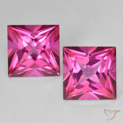 2 pezzi Topazio mistico rosa Quadrato abbinato di dimensioni 10,1 x 10,1mm, peso 12,16 ct totali / media. 6,08 ct ciascuno, giallo in purezza VVS-VS, gemma naturale , durezza Mohs 8 - 8 adatto per gioielli da indossare ogni giorno , Photo A