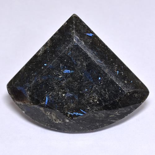 25.81 ct Black Nuummite Gemstone, Nuummite Gem in Fancy Facet Shape for Sale.