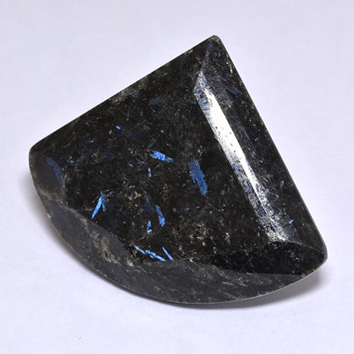 25.81 ct Black Nuummite Stone, Natural Nuummite in Fancy Facet Shape for Sale