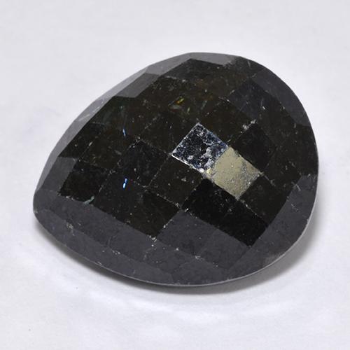 Nuummite Gemstone in 17.3 x 14 mm Size for Sale, Nuummite Stone in Black Color