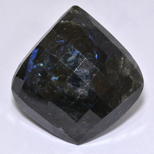 44.30 ct Black Nuummite Gemstone, Nuummite Gem in Rhomb Checkerboard Shape for Sale.