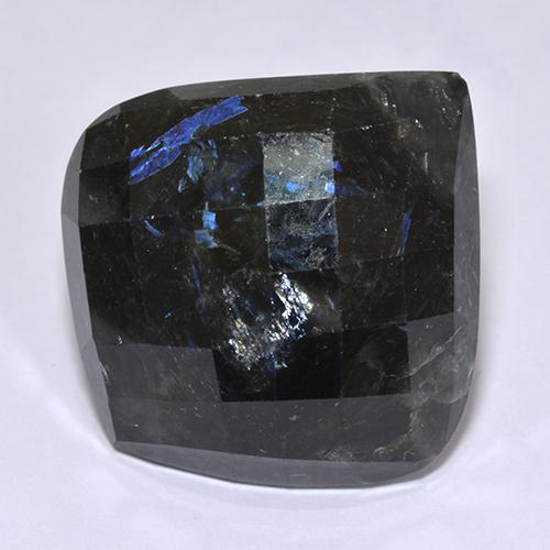 44.30 ct Black Nuummite Stone, Natural Nuummite in Rhomb Checkerboard Shape for Sale