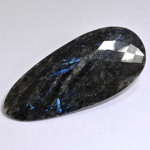 Nuummite Gemstone in 45.3 x 20.4 mm Size for Sale, Nuummite Stone in Black Color