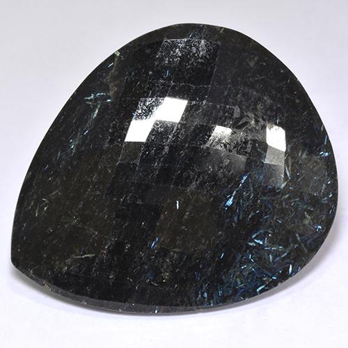 Nuummite Gemstone in 43 x 36 mm Size for Sale, Nuummite Stone in Black Color