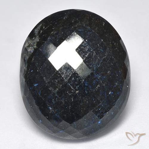39.37 ct Oval Checkerboard Nuummite, 25.7 x 21.8 mm From India, Photo A