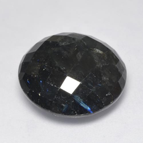 Nuummite Gemstone in 16.6 mm Size for Sale, Nuummite Stone in Black with Blue Sparkle Color
