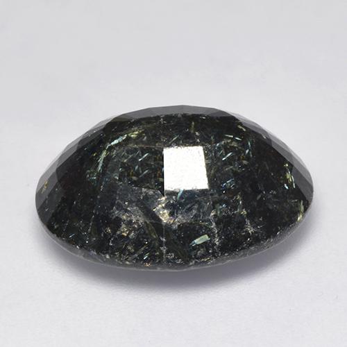 Nuummite Gemstone in 18.5 x 14.3 mm Size for Sale, Nuummite Stone in Black with Blue Sparkle Color