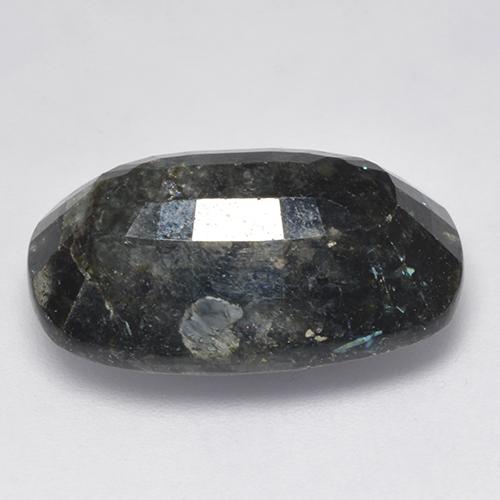 Nuummite Gemstone in 19.7 x 12.8 mm Size for Sale, Nuummite Stone in Black with Blue Sparkle Color