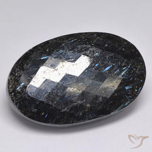 45.06 ct Oval Checkerboard Nuummite, 30 x 19.4 mm From India, Photo A