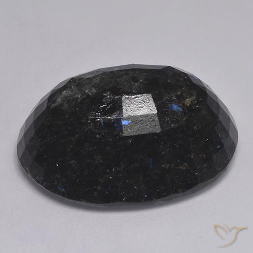 Nuummite Gemstone in 23.8 x 18.5 mm Size for Sale, Nuummite Stone in Black with Blue Sparkle Color