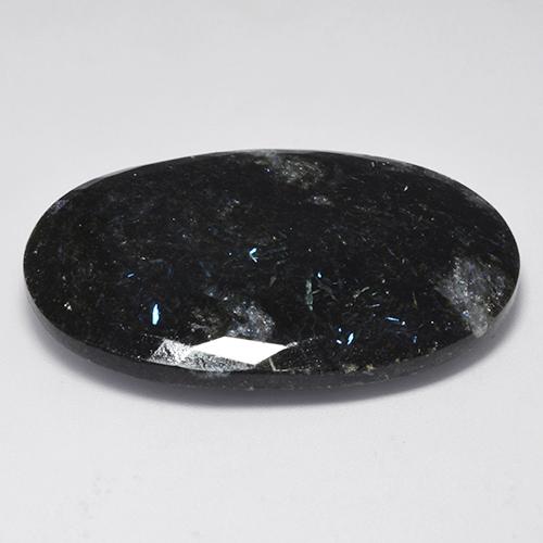 Nuummite Gemstone in 38.9 x 27.2 mm Size for Sale, Nuummite Stone in Black with Blue Sparkle Color