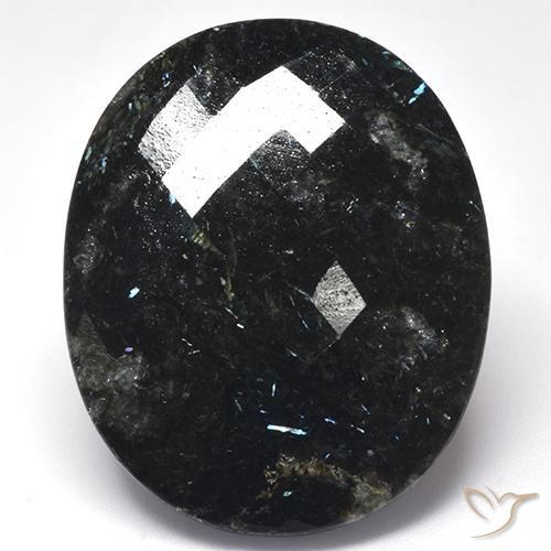 44.57 ct Oval Checkerboard Nuummite, 32 x 26.1 mm From India, Photo A