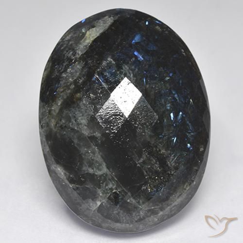 29.47 ct Oval Checkerboard Nuummite, 25.5 x 19.4 mm From India, Photo A