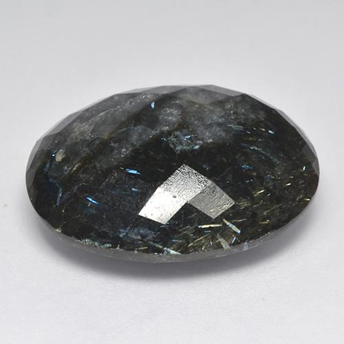 Nuummite Gemstone in 23.9 x 19.7 mm Size for Sale, Nuummite Stone in Black with Blue Sparkle Color