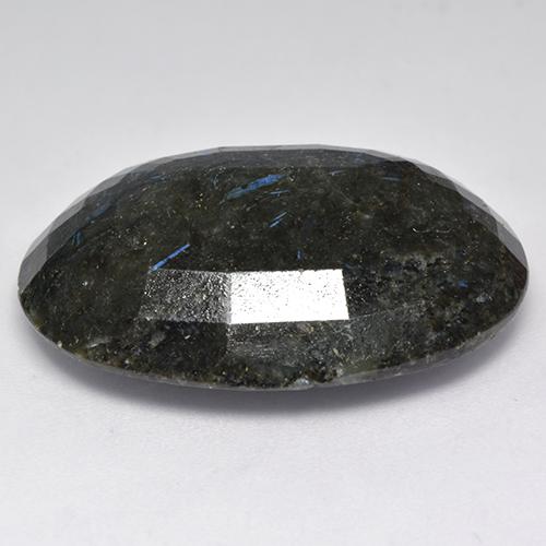 Nuummite Gemstone in 29.2 x 22 mm Size for Sale, Nuummite Stone in Black with Blue Sparkle Color