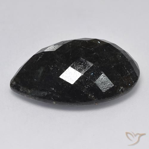 Nuummite Gemstone in 24.9 x 19 mm Size for Sale, Nuummite Stone in Black with Blue Sparkle Color