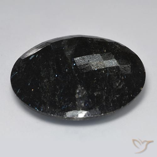 Nuummite Gemstone in 33 mm Size for Sale, Nuummite Stone in Black with Blue Sparkle Color