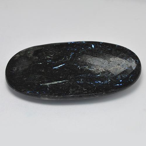 Nuummite Gemstone in 41.4 x 28.4 mm Size for Sale, Nuummite Stone in Black with Blue Sparkle Color