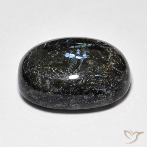 Nuummite Gemstone in 19.1 x 13.9 mm Size for Sale, Nuummite Stone in Black Color