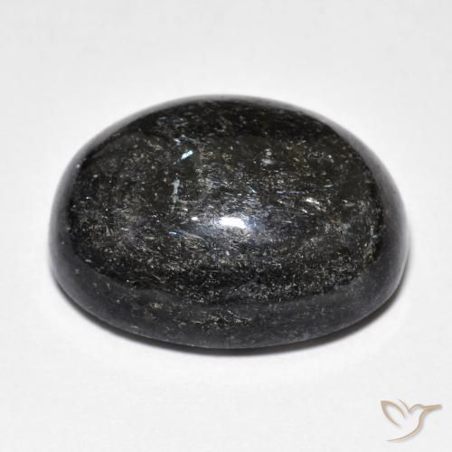 Nuummite Gemstone in 20.5 x 16.6 mm Size for Sale, Nuummite Stone in Black Color