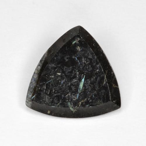 3.19 ct Multicolor Nuummite Gemstone, Nuummite Gem in Trillion Facet Shape for Sale.