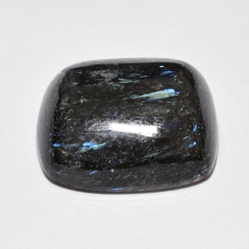 Nuummite Gemstone in 16.9 x 15.1 mm Size for Sale, Nuummite Stone in Black with Blue Sparkle Color
