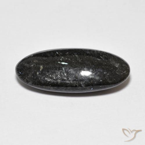 Nuummite Gemstone in 19.2 x 9 mm Size for Sale, Nuummite Stone in Black with Blue Sparkle Color