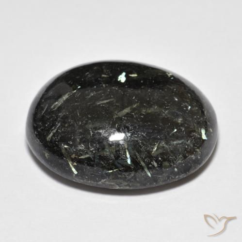 Nuummite Gemstone in 20.1 x 16.8 mm Size for Sale, Nuummite Stone in Black with Blue Sparkle Color