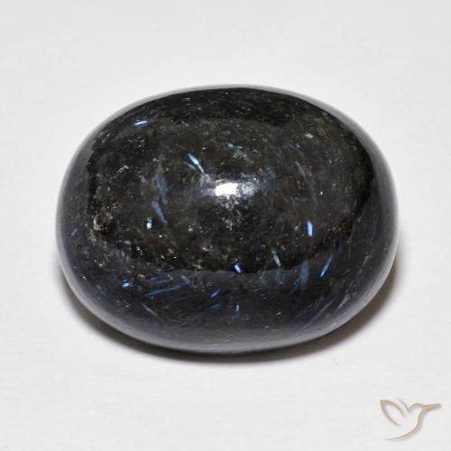22.55 ct Oval Nuummite, 18.5 x 14.7 mm From India, Photo A
