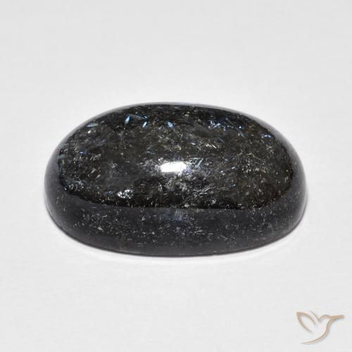 Nuummite Gemstone in 18.4 x 11.4 mm Size for Sale, Nuummite Stone in Black with Blue Sparkle Color