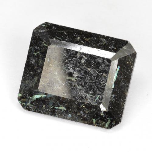 10.64 ct Black Nuummite Stone, Natural Nuummite in Octagon Step Cut Shape for Sale