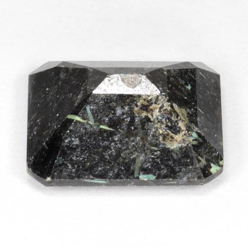 Nuummite Gemstone in 15.2 x 12.9 mm Size for Sale, Nuummite Stone in Black with Blue Sparkle Color