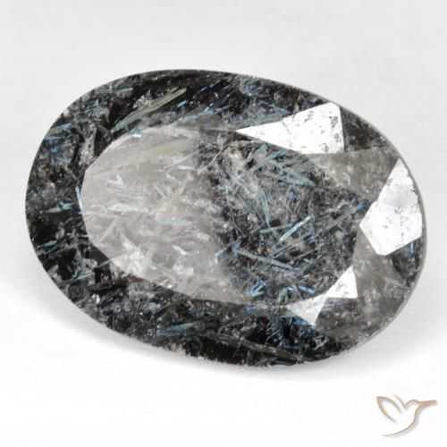 27.22 ct Black Nuummite Stone, Natural Nuummite in Oval Facet Shape for Sale
