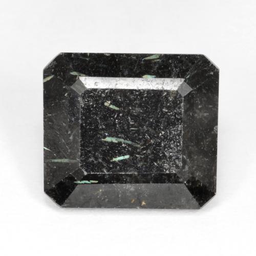 Nuummite 13,7 x 12mm nero Taglio ottagonale dall'India, peso di 9,44 ct, gemma naturale non trattati in purezza Opaque, 1 pezzo Nuummite - Colore: Nero con scintillio blu, durezza Mohs di 5,5 - 6, Photo A
