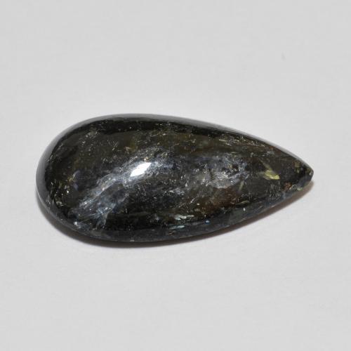Nuummite Gemstone in 18.4 x 10.8 mm Size for Sale, Nuummite Stone in Black with Blue Sparkle Color