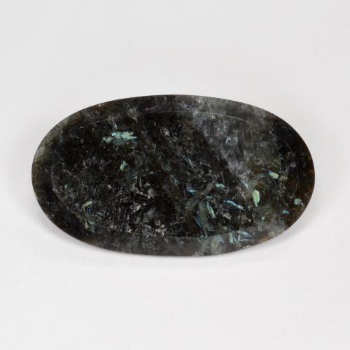 7.30 ct Black Nuummite Gemstone, Nuummite Gem in Oval Facet Shape for Sale.