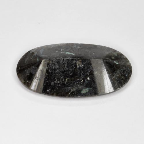 Nuummite Gemstone in 20.4 x 11.7 mm Size for Sale, Nuummite Stone in Black with Blue Sparkle Color