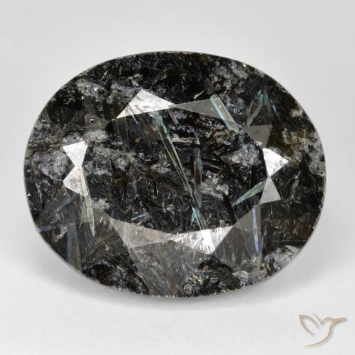 22,5 x 18,4mm Nuummite nero taglio ovale dall'India, peso di 31,63 ct, pietra preziosa naturale non trattati in purezza Opaque, 1 pezzo Nuummite Ovale sfaccettato - Colore: Nero con scintillio blu, durezza Mohs di 5,5 - 6 , Photo A