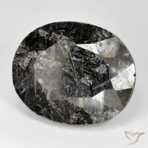 31.63 ct Black Nuummite Stone, Natural Nuummite in Oval Facet Shape for Sale