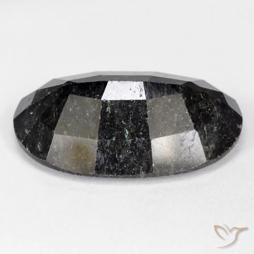 Nuummite Gemstone in 24.2 x 16 mm Size for Sale, Nuummite Stone in Black with Blue Sparkle Color