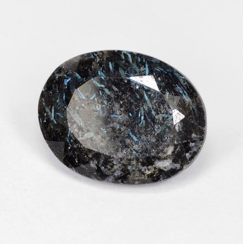 8.47 ct Black Nuummite Stone, Natural Nuummite in Oval Facet Shape for Sale