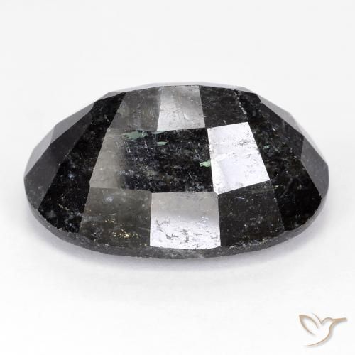 Nuummite Gemstone in 23.1 x 16.6 mm Size for Sale, Nuummite Stone in Black with Blue Sparkle Color