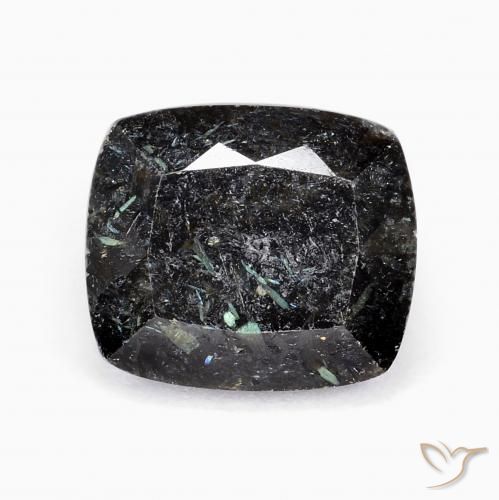 10.25 ct Cushion Cut Nuummite, 13.1 x 11.3 mm From India, Photo A