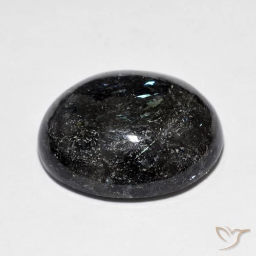 Nuummite Gemstone in 17.5 x 15.8 mm Size for Sale, Nuummite Stone in Black with Blue Sparkle Color